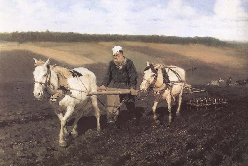 A Ploughman,Leo Tolstoy Ploughing, Ilya Repin